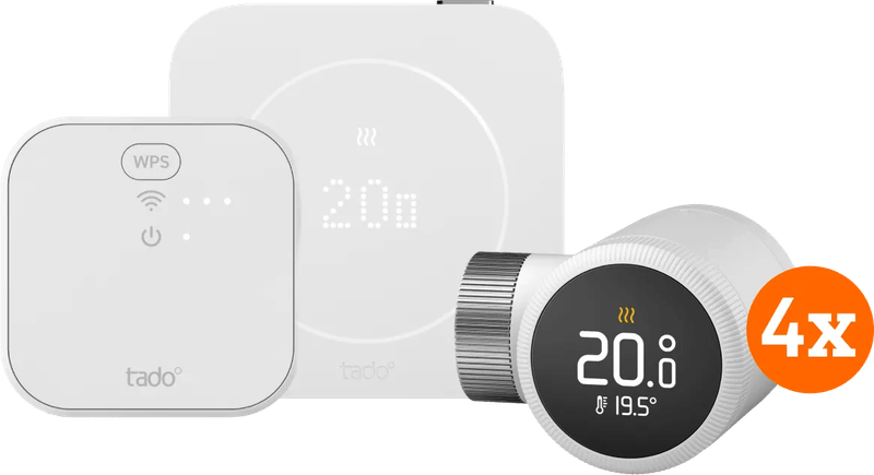 tado Bedrade Slimme Thermostaat X Multi Room Startpakket 2e Generatie (4 Radiatorknoppen)