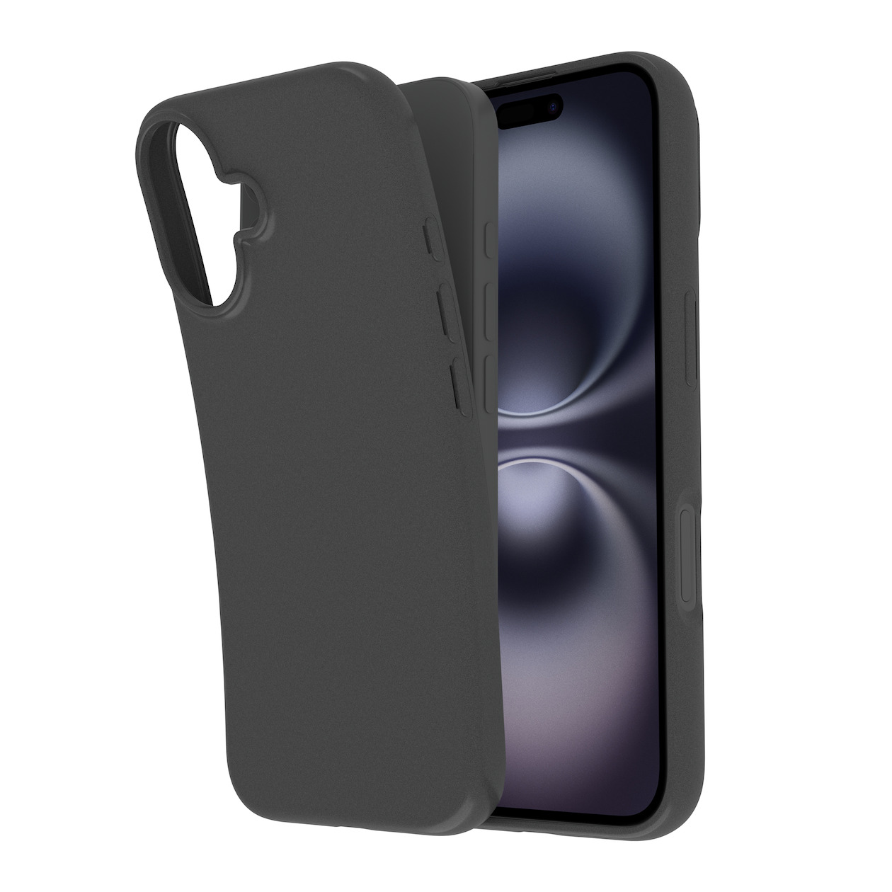 Just in Case Zero Soft TPU Case voor Apple iPhone 16 Plus Telefoonhoesje Zwart