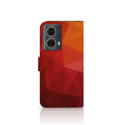 Book Case voor Motorola Moto G85 Polygon Red