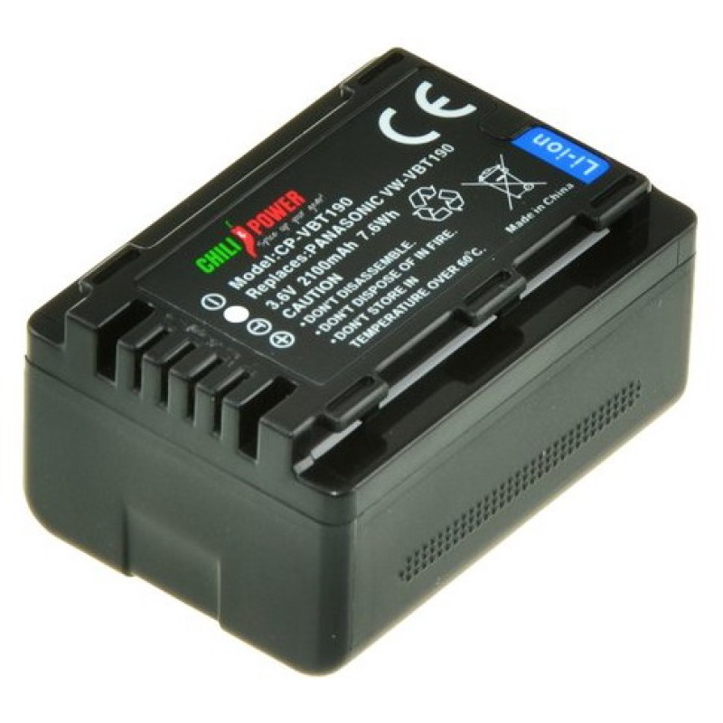 ChiliPower VW-VBT190 accu voor Panasonic - 2100mAh