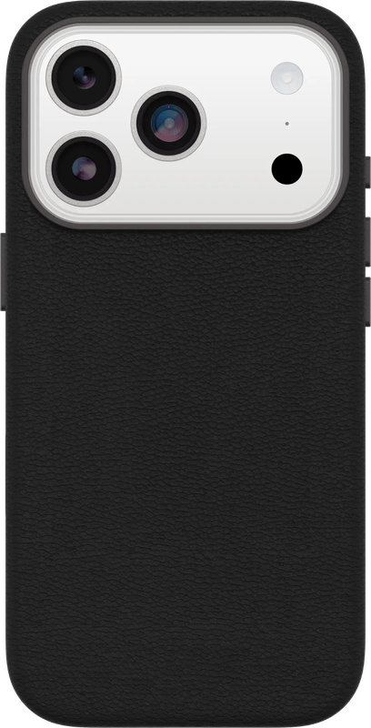 OtterBox Symmetry iPhone 17 Pro Back Cover met MagSafe Magneet Leer Zwart