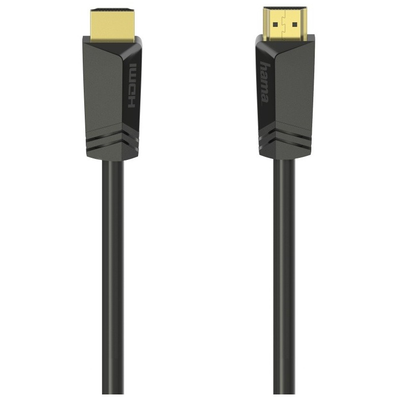 Hama High speed HDMI-kabel, connector - connector, 4K, ethernet, verguld 7,5 m HDMI kabel Zwart