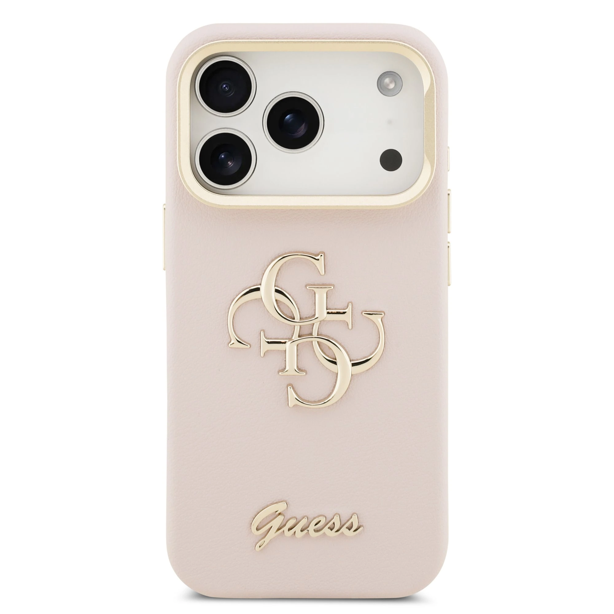 Guess 4G Logo met Camerastand functie iPhone 17 Pro / 18 Pro hoesje - Roze