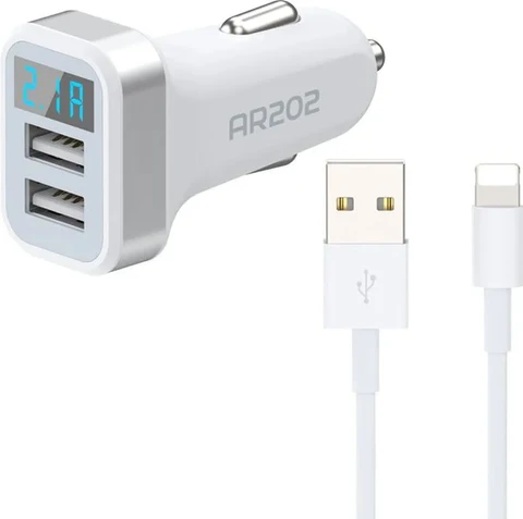 Autolader - Geschikt voor iPhone 14/13/12/11/X/XS/XR/SE - USB Adapter - Lightning kabel - 5V 2,1A
