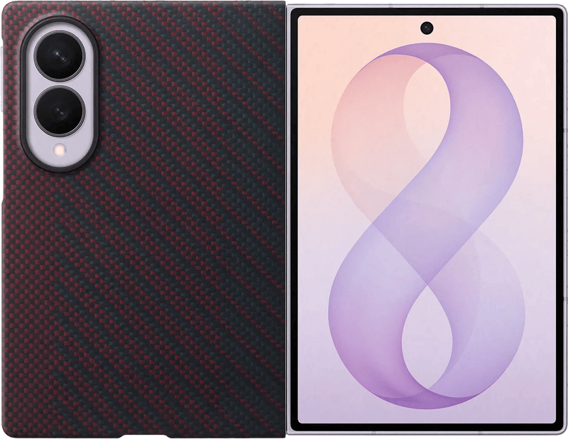 Samsung Galaxy Z Fold 8 Carbon Back Cover met Magneet Rood