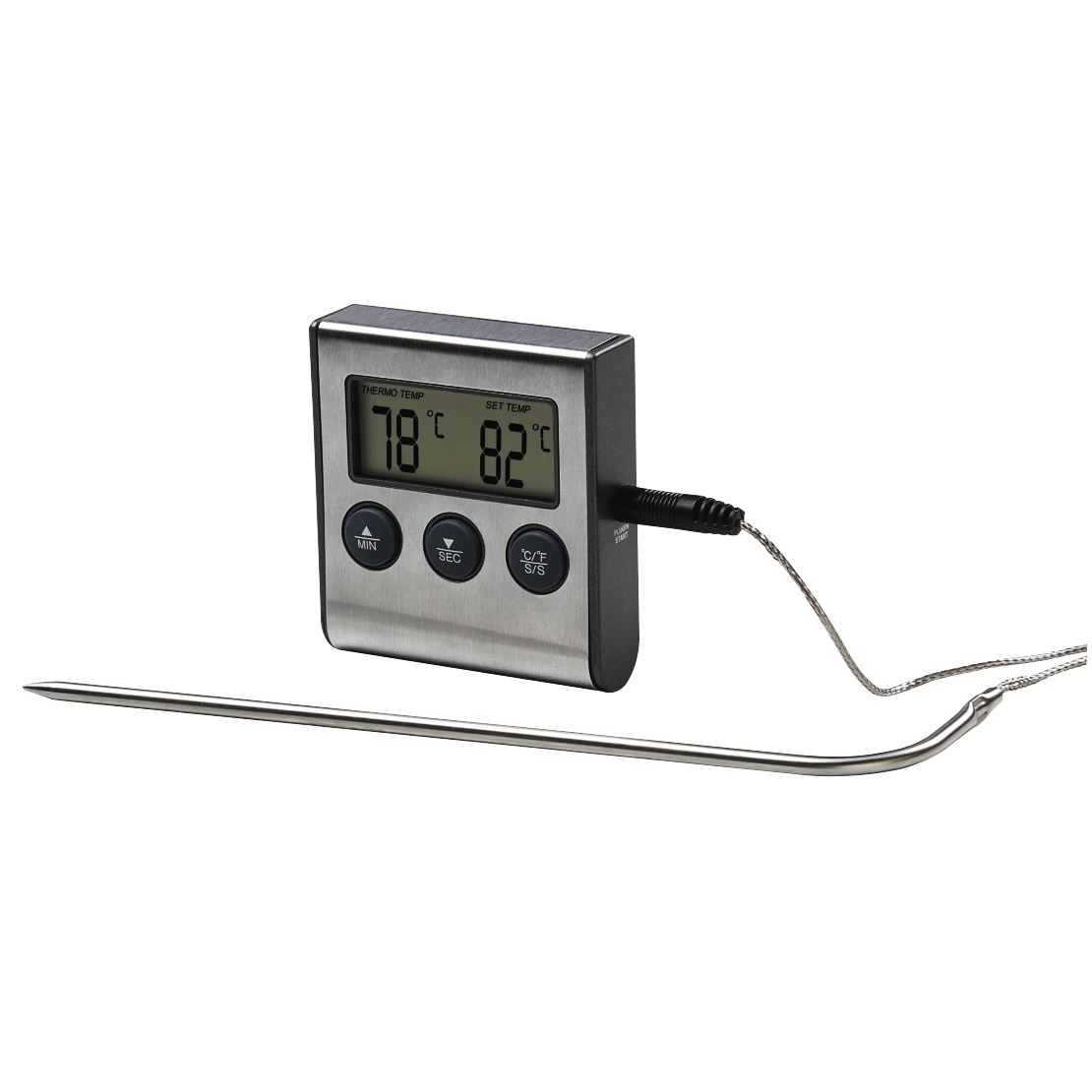 Xavax Digitale vleesthermometer met timer Kookaccessoires Zwart