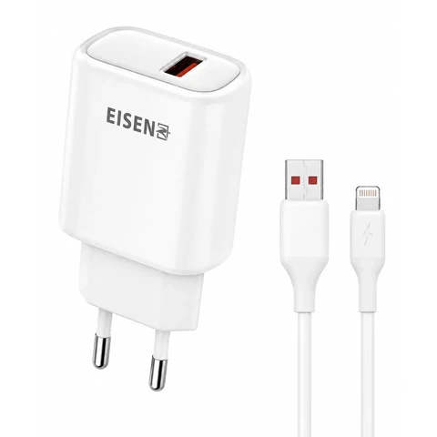 20W Snellader met Lightning Kabel - 2-in-1 Fast Charger voor iPhone & iPad Wit