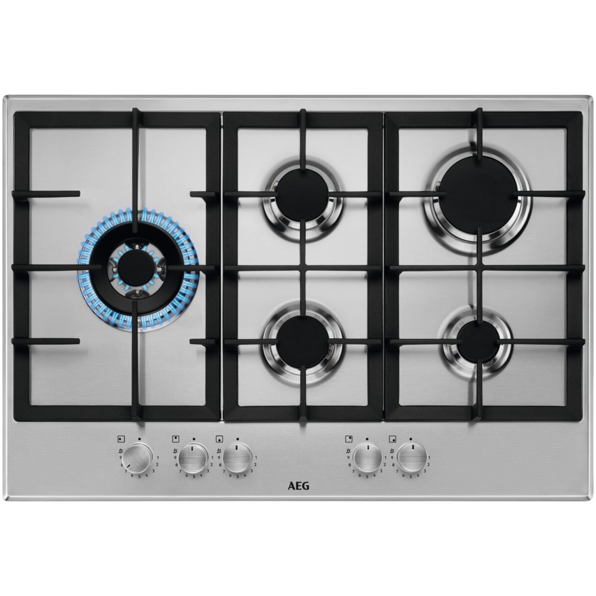 AEG HGB75520SM Gas kookplaat Grijs
