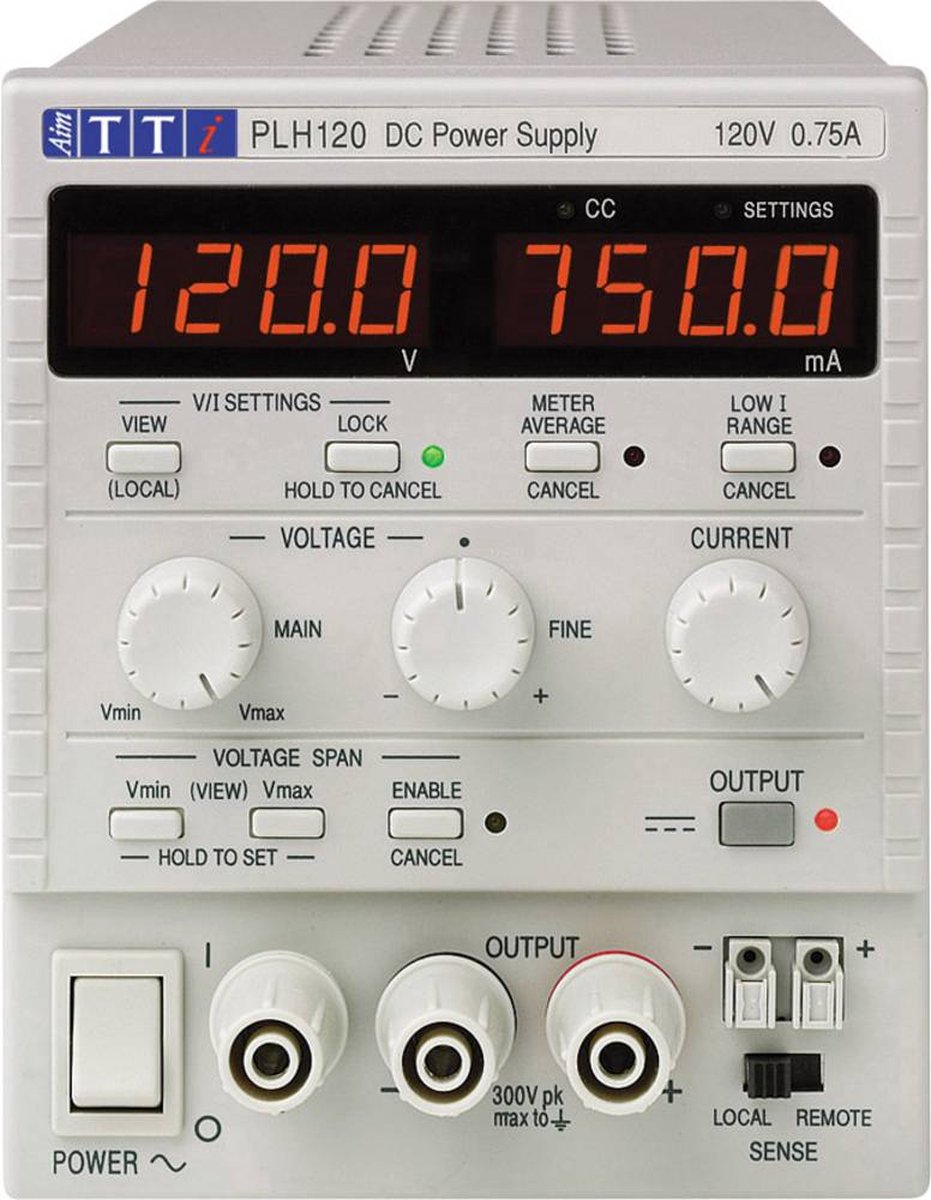 Aim TTi PLH120 Labvoeding, regelbaar 0 - 120 0 - 0.75 A 90 W Aantal uitgangen: 1 x