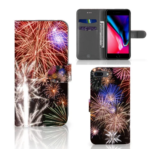 Apple iPhone 7 Plus | 8 Plus | Wallet Case | met Pasjes | Vuurwerk
