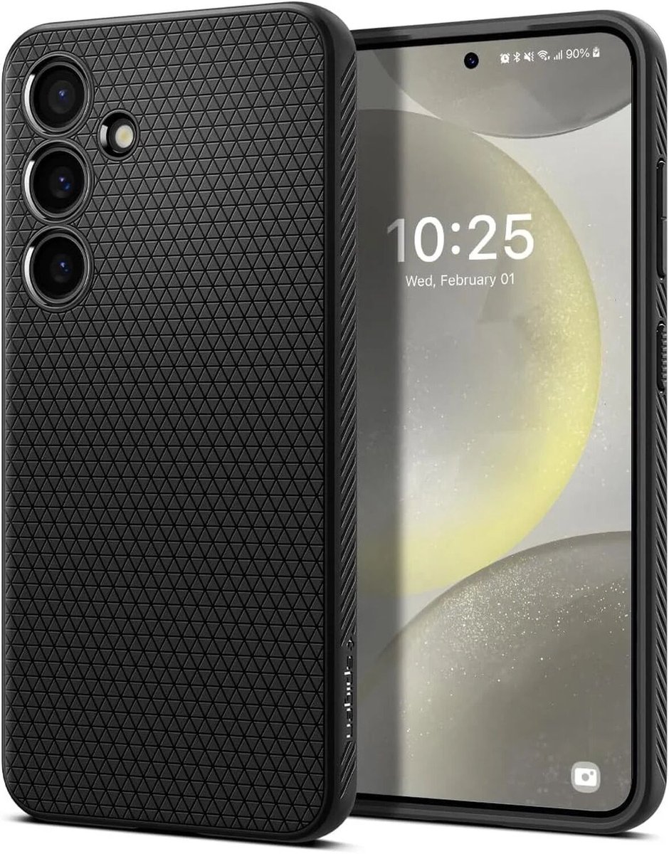 Spigen Liquid Air Hoesje Geschikt voor Samsung Galaxy S24 - Back Cover Flexibel TPU Zwart