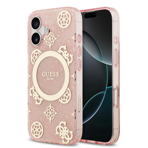 Guess iPhone 17 Backcover hoesje - MagSafe - Peony on 4G Background - Roze