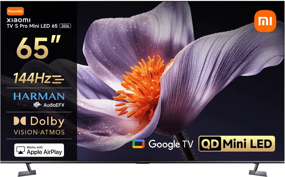 Xiaomi TV S Pro Mini LED 65 2026 | QD-Mini LED Smart TV | 4K Ultra HD | 144Hz | 1700 nits | HDR10+ | Dolby Atmos | Google TV