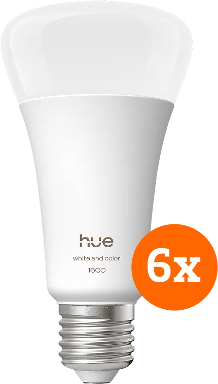 Philips Hue A67 White and Color 1600lm E27 6-Pack