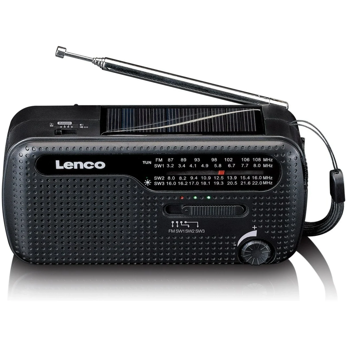 Lenco MCR-113 Noodradio FM radio Zwart