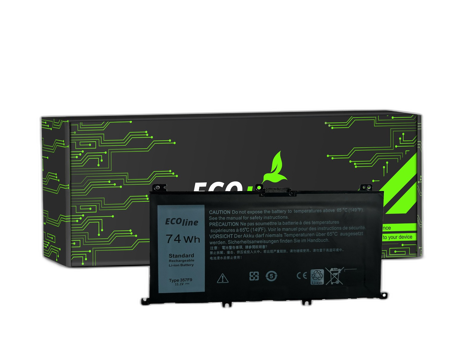EcoLine - 357F9 Batterij Compatibel Met De Dell Inspiron 15 5576 5577 7557 7559 7566 7567 4200mAh / 11.1V 4200mAh