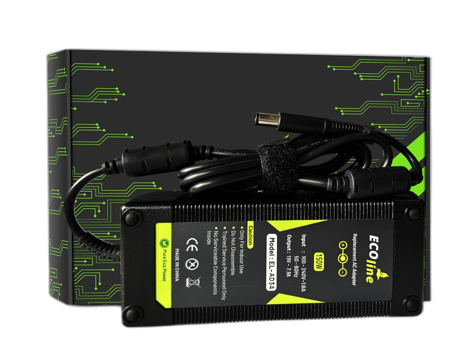 EcoLine - Oplader / AC Adapter - Compatibel Met De HP EliteBook 8530p 8530w 8540p 8540w 8560p 8560w 8570w 8730w ZBook 15 G1 G2 - 19V 7.9A 150W