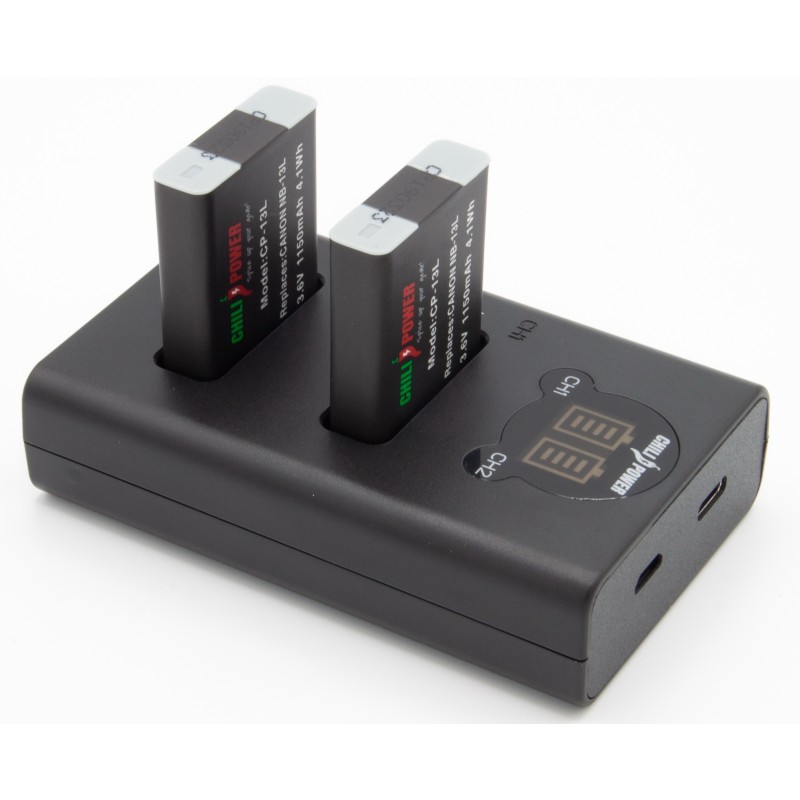 ChiliPower NB-13L Canon USB Duo Kit - Camera accu set