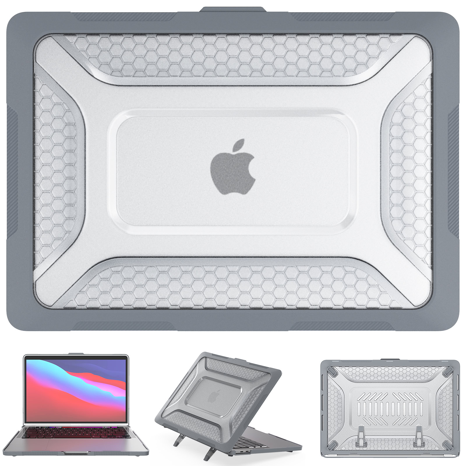 Turtle Shift Laptopcover Shield MacBook Pro 13 inch 2022 / 2020 / 2019 / 2018 / 2017 - Grijs