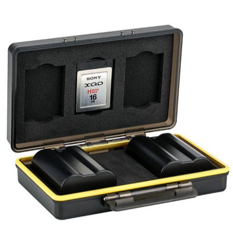 JJC BC-3XQD3 multifunctionele batterij case voor 2 accu's en 3 XQD geheugenkaarten