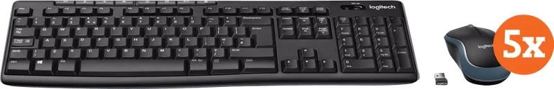 Logitech MK270 Draadloos Toetsenbord en Muis QWERTY 5-Pack