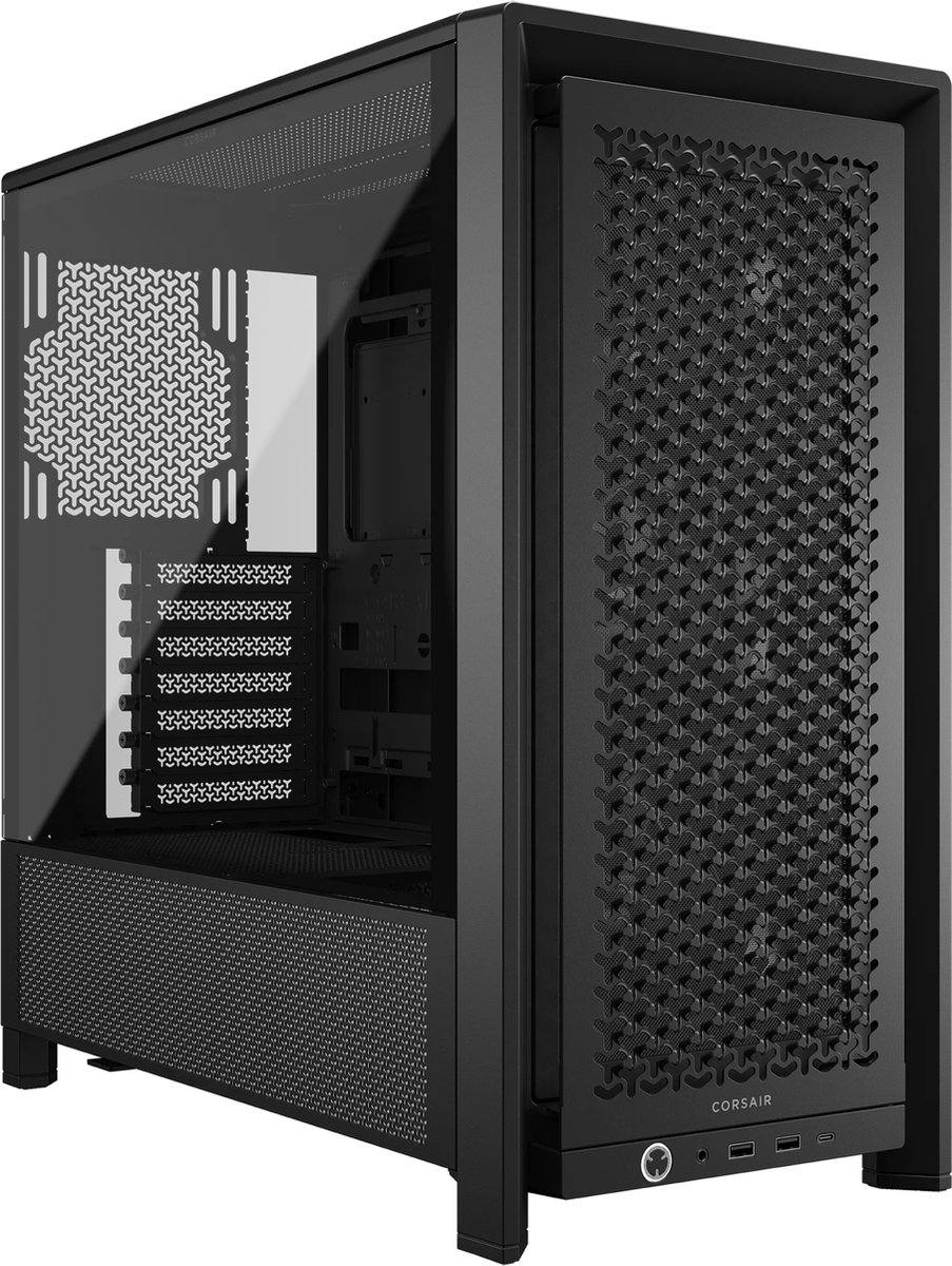 CORSAIR FRAME 4000D RS - Midtowermodel ATX - Gehard Glas - Zwart - 3x RS120 fans