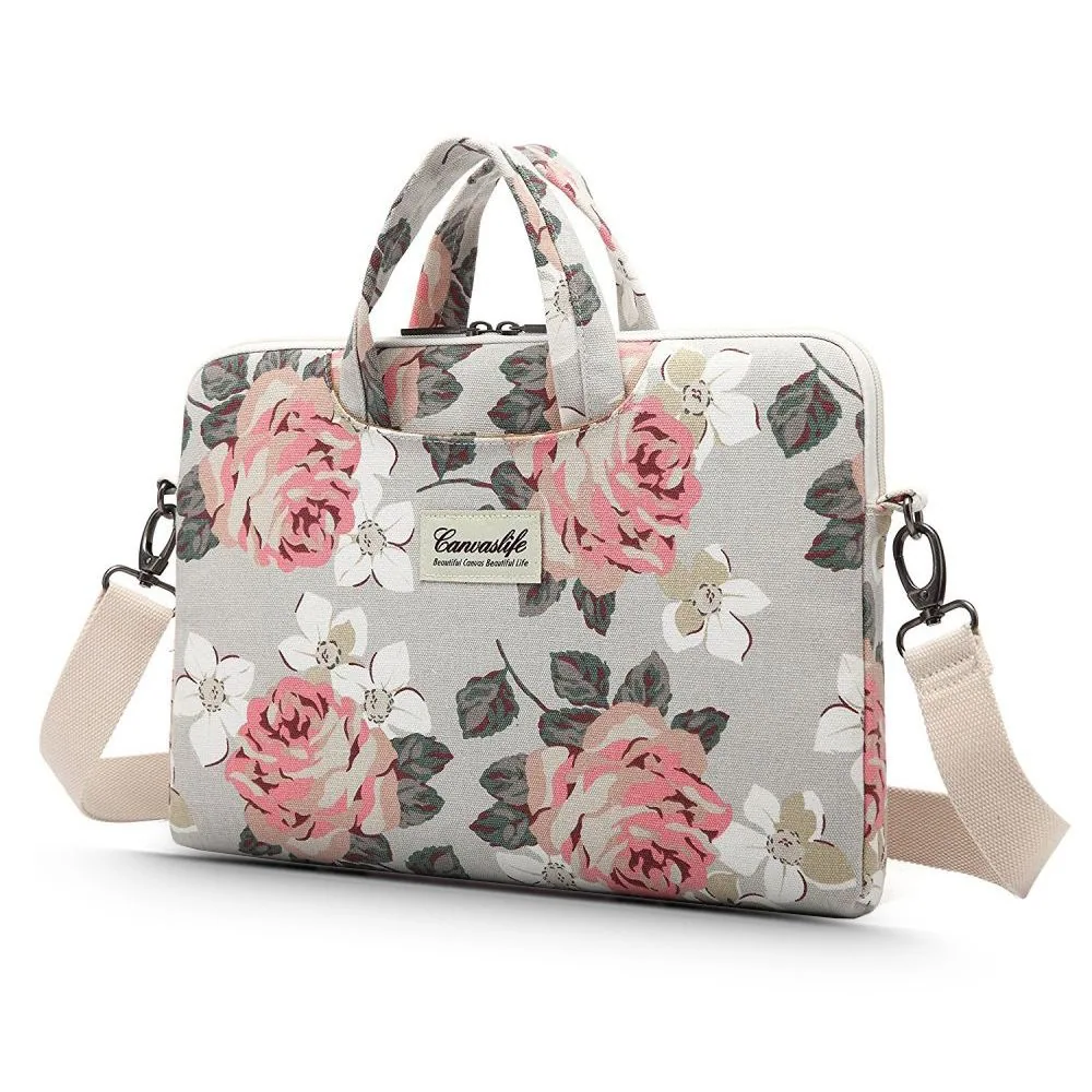 Canvaslife Universeel Laptoptas tot 16 inch - Bloemenprint Rozen