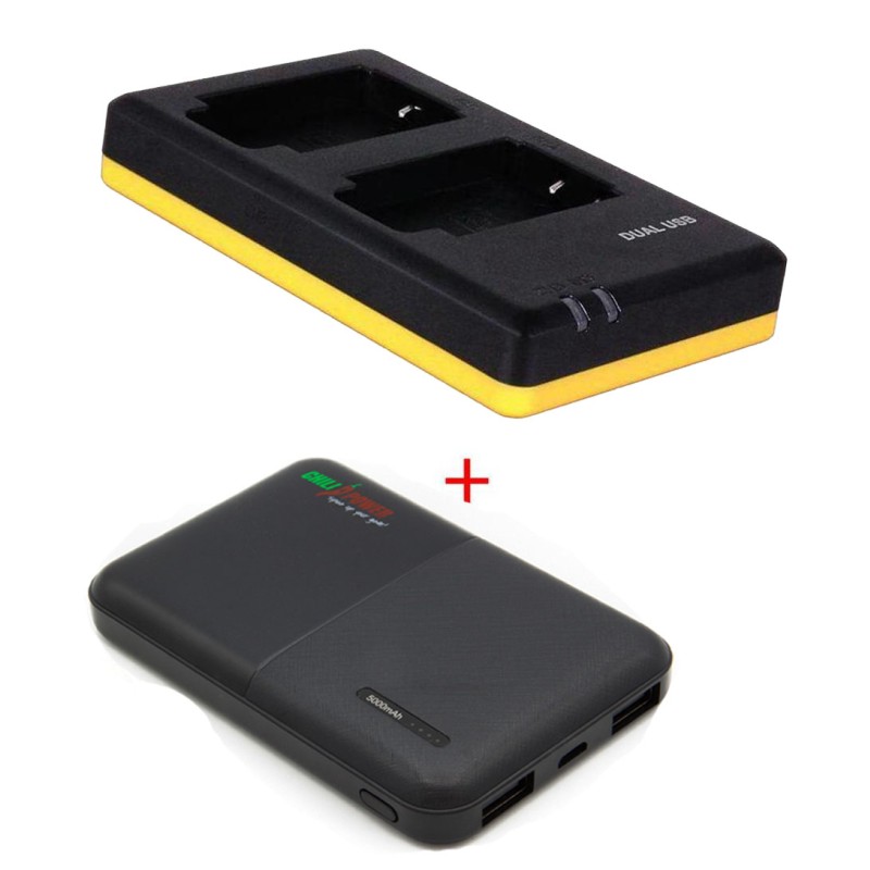 Powerpakket Deluxe: NP-BX1 duo oplader + 5000mAh Powerbank voor 2 Sony accu's NP-BX1