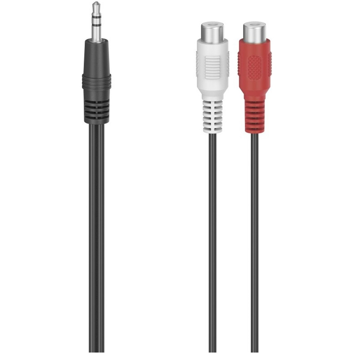 Hama Audio-adapter, 2x cinch-koppeling - 3,5-mm-jack-stekker, stereo Mini jack kabel Zwart