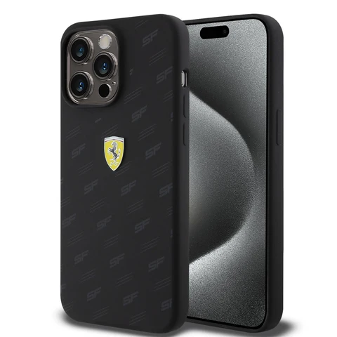 Ferrari iPhone 15 Plus Backcover hoesje - Over SF - Zwart