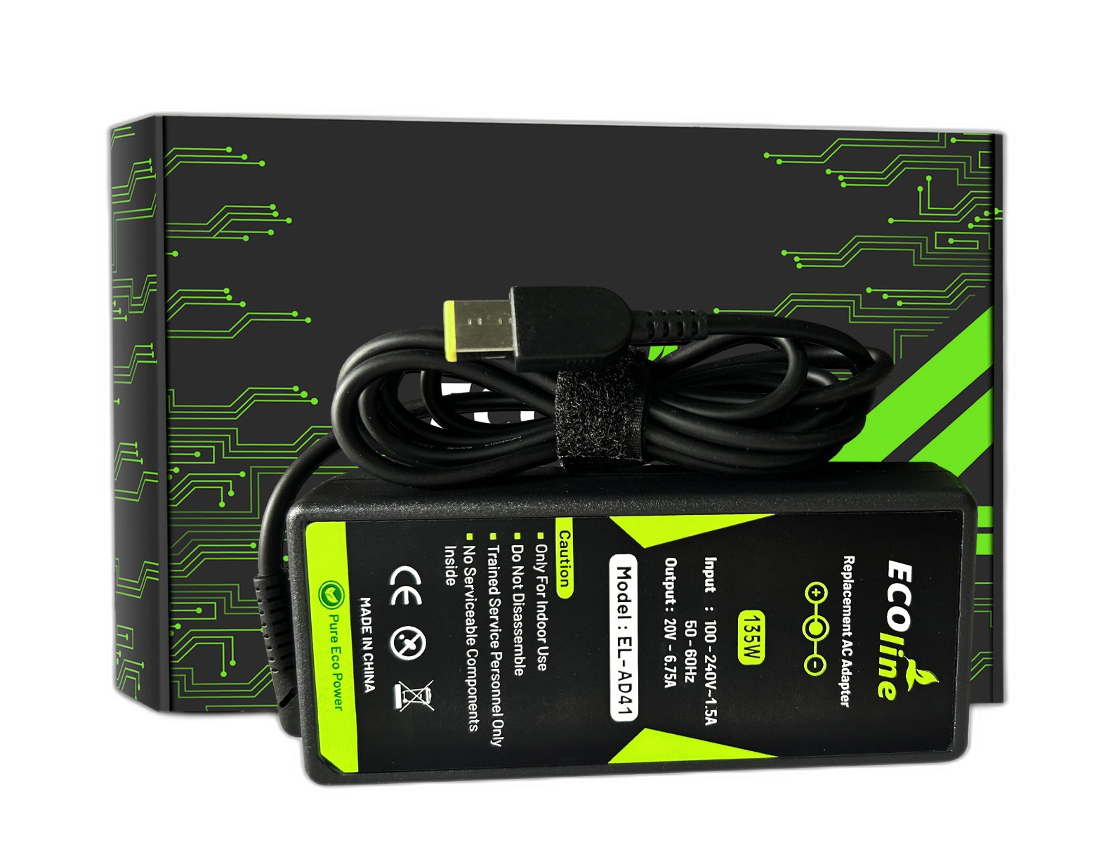 EcoLine - Oplader / AC Adapter - Compatibel Met De Lenovo IdeaPad Gaming L340-15 L340-17 15ARH05 15IMH05 Legion Y520 Y530 - 20V 6.75A 135W