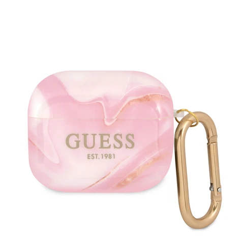 Guess Airpods 3 Case - Shiny New Marble - Roze