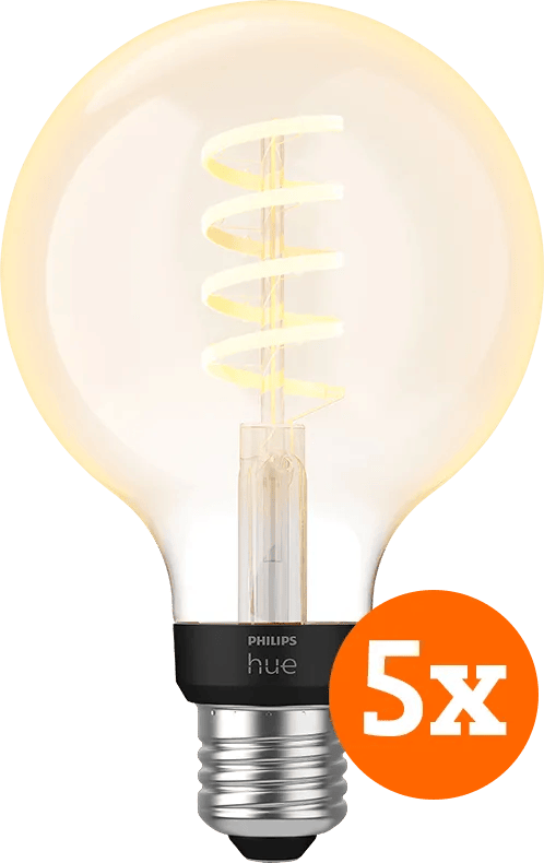 Philips Hue Filamentlamp White Ambiance Globe E27 5-pack