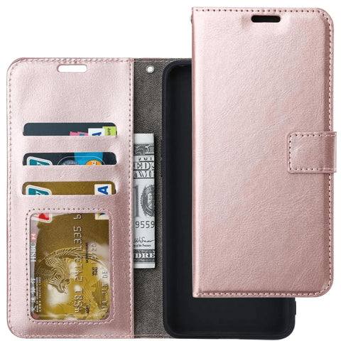 Google Pixel 6 Pro Hoesjes - Bookcase Portemonnee Hoes - Pasjeshouder - Magneetsluiting - Roségoud