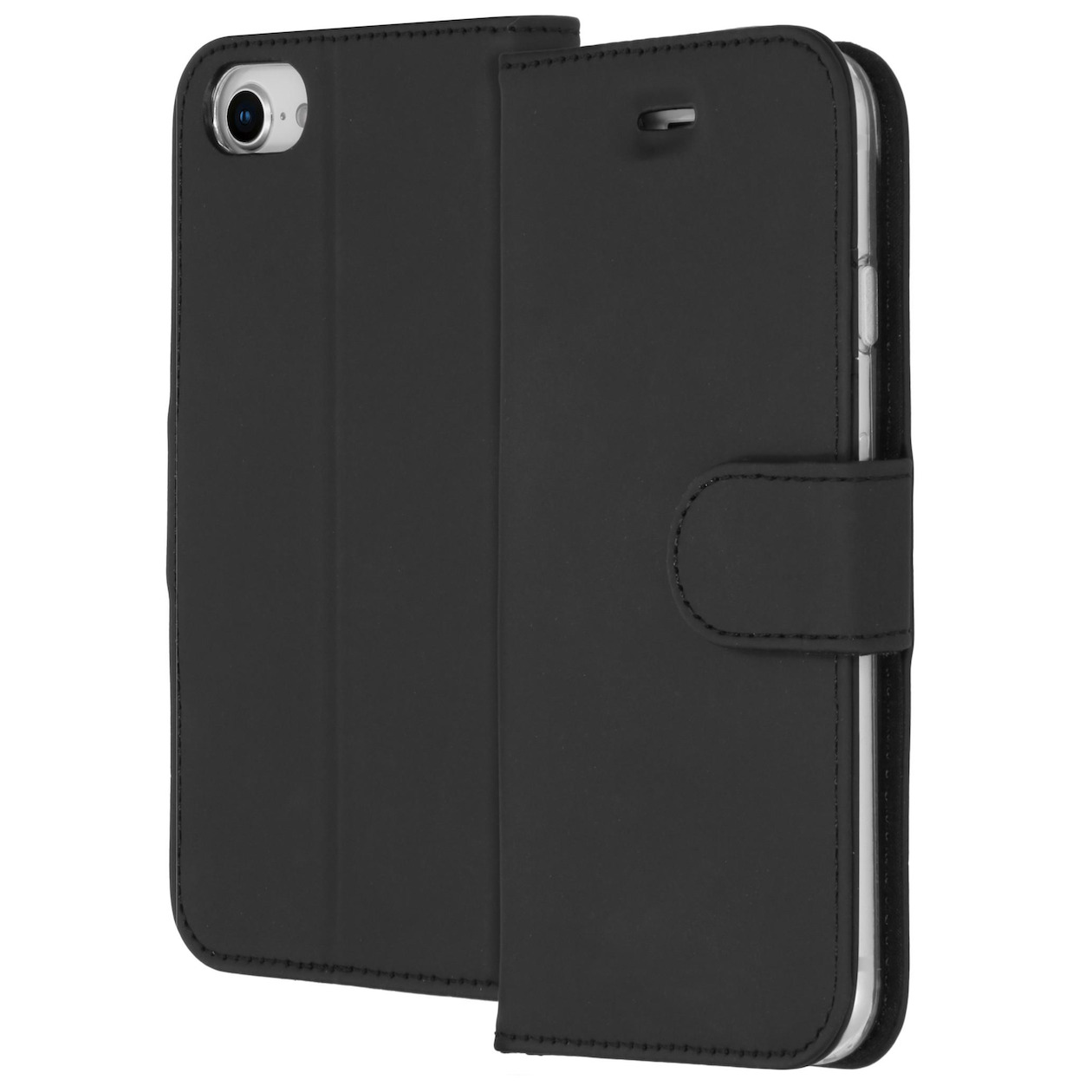 Accezz Wallet Case voor Apple iPhone SE (2022 / 2020) / 8 / 7 / 6(s) Telefoonhoesje Zwart