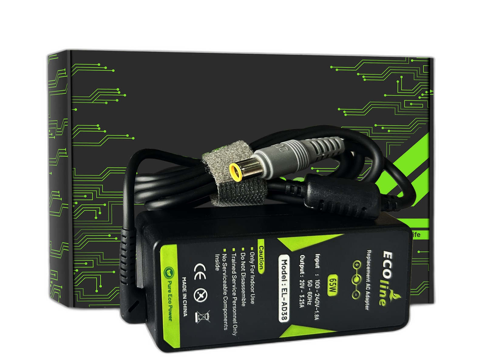 EcoLine - Oplader / AC Adapter - Compatibel Met De Lenovo B590 ThinkPad R61 R500 T430 T430s T510 T520 T530 X200 X201 X220 X230 - 20V 3.25A 65W