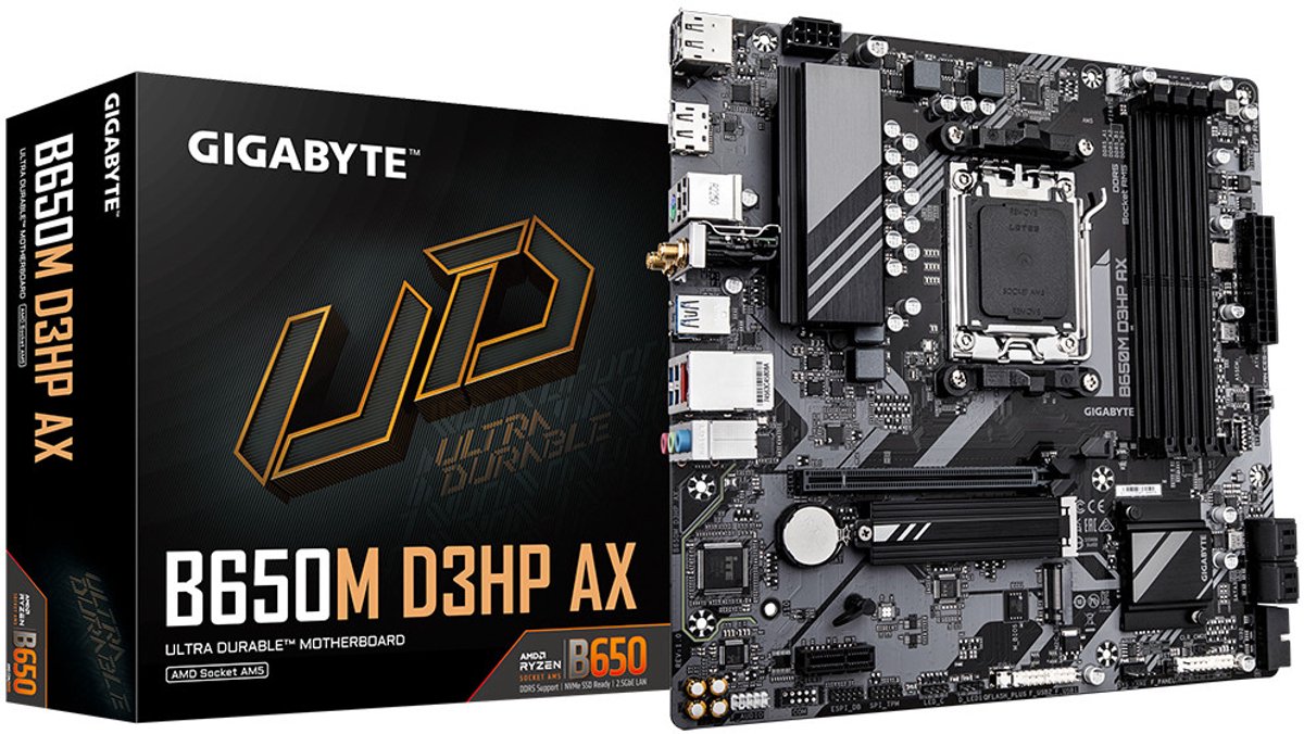 Gigabyte B650M D3HP AX - Moederbord - Micro ATX - AM5 - DDR5 256GB - Wi-Fi 6E