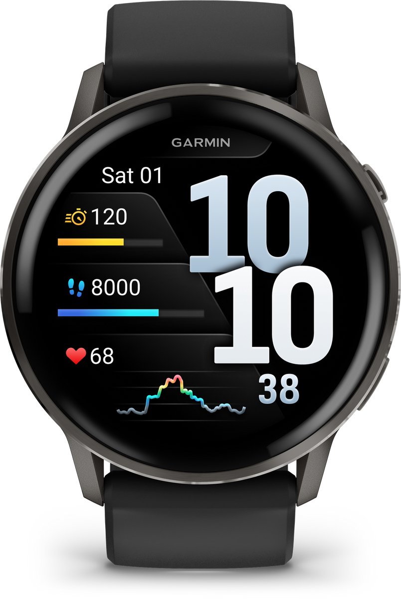 Garmin Venu 4 - Multisport smartwach - 45 mm - AMOLED - Slate Grijs/Zwart