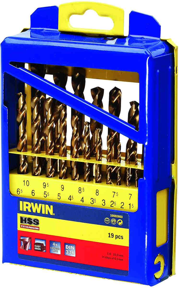 Irwin metaalborenset HSS titanium 19-delig