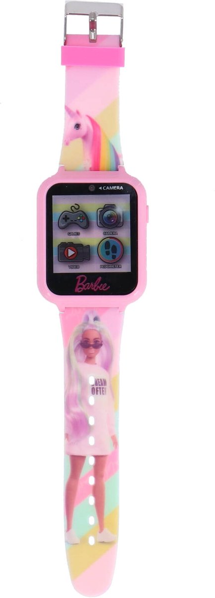 Accutime Kinderhorloge Barbie - Smartwatch Kind - Kinderhorloge met Spelletjes - Smartwatch Kinderen - Selfie Camera - Roze