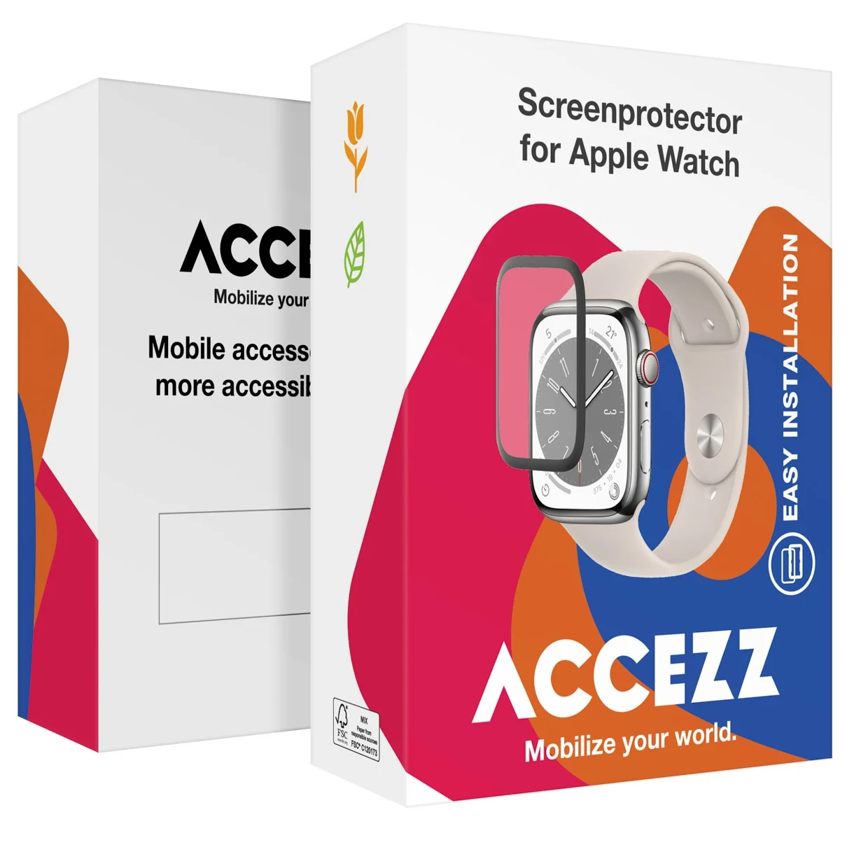 Accezz Screenprotector met applicator Apple Watch Series 10 - 42 mm Smartphone screenprotector Transparant