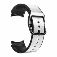 2 in 1 siliconen/ leren bandje - Grijs - Samsung Galaxy watch 7 / Galaxy Watch FE - 40mm & 44mm