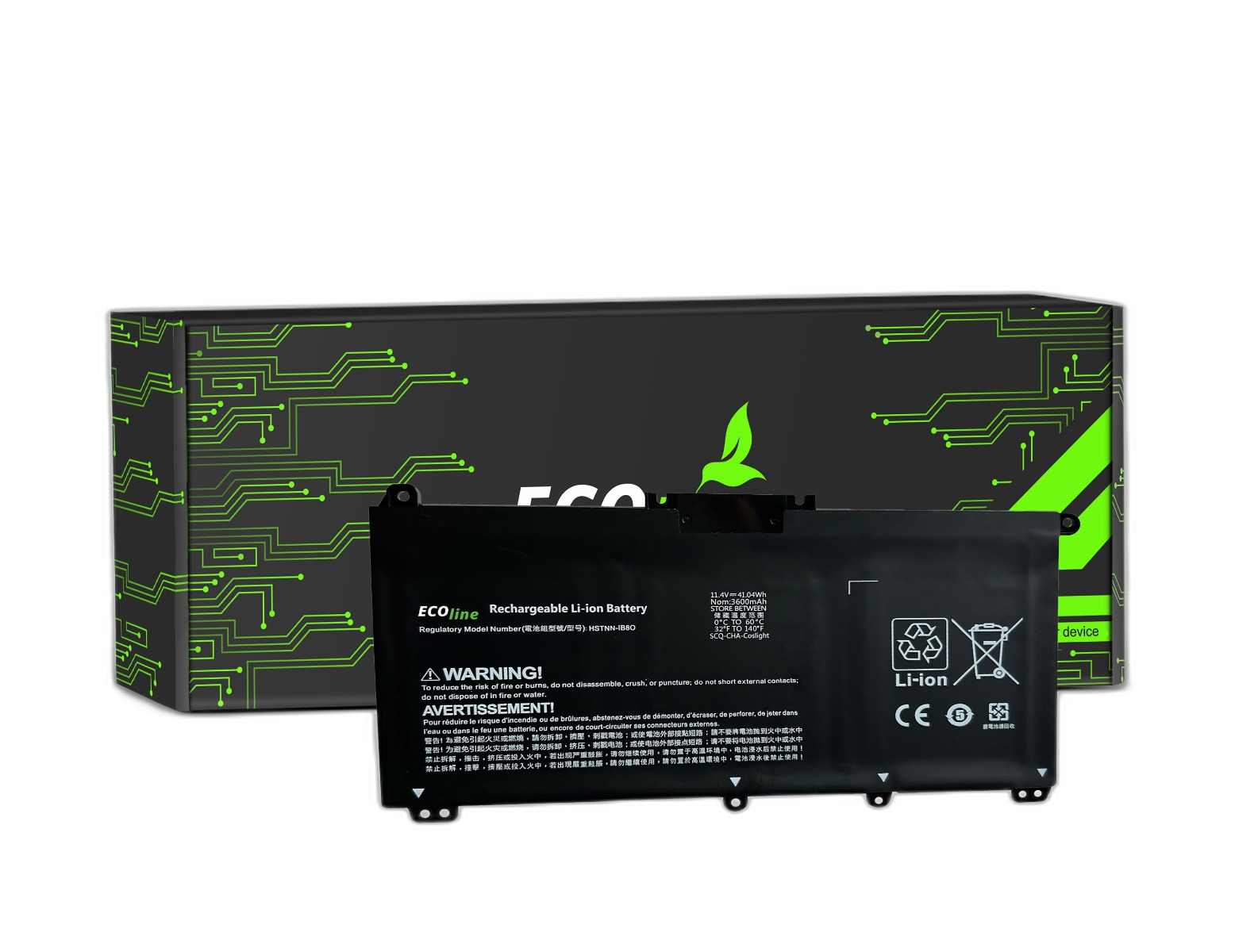 EcoLine - TE04XL Batterij Compatibel Met De HP Omen 15-AX202NW 15-AX205NW 15-AX212NW 15-AX213NW HP Pavilion 15-BC501NW 15-BC505NW 15-BC507NW / 15.4V 2800mAh