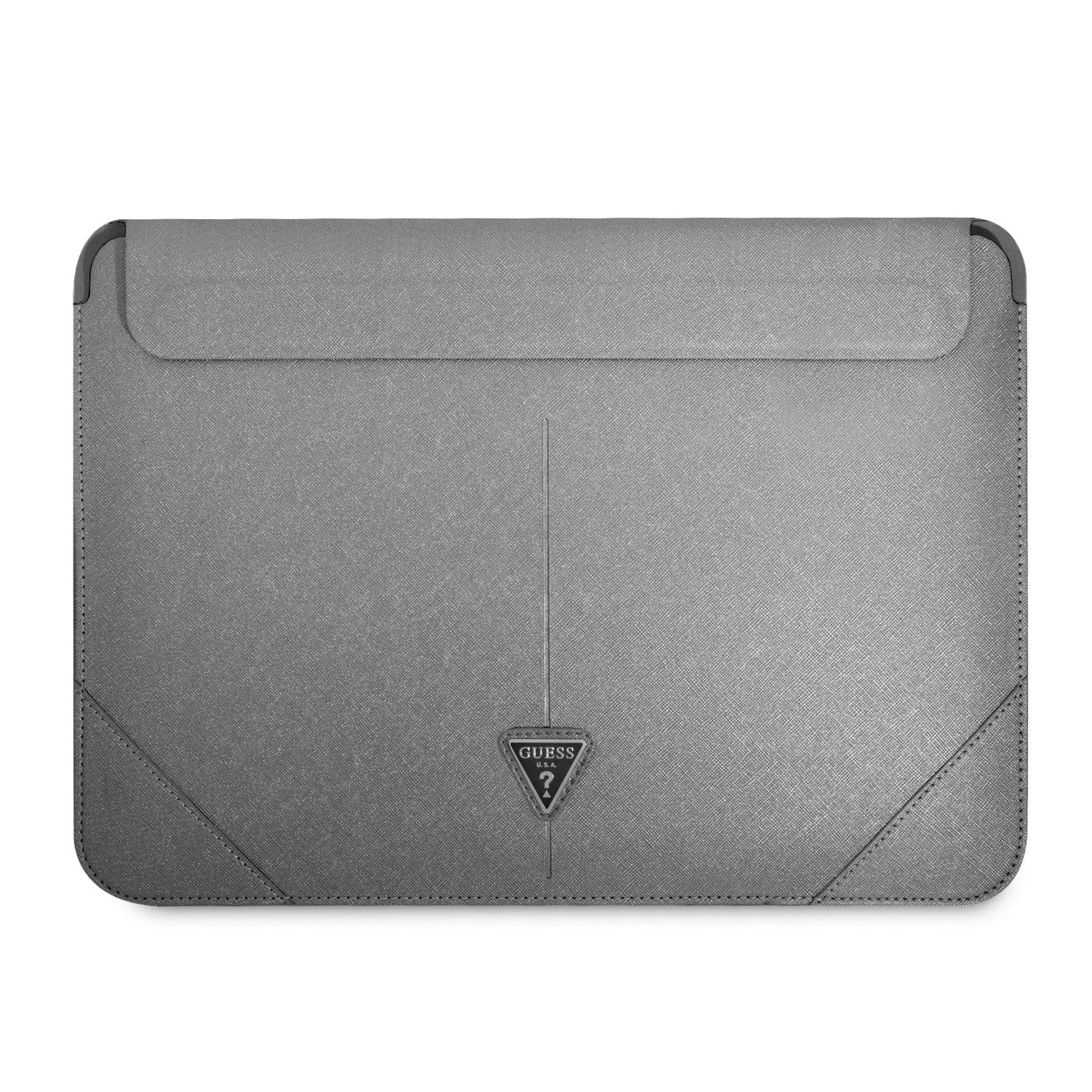 Guess Saffiano Triangle Logo Laptop sleeve 16 inch - Grijs