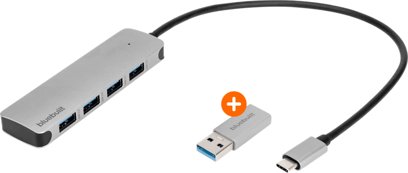 BlueBuilt 4-Poorts USB-A/C 3.0 Hub