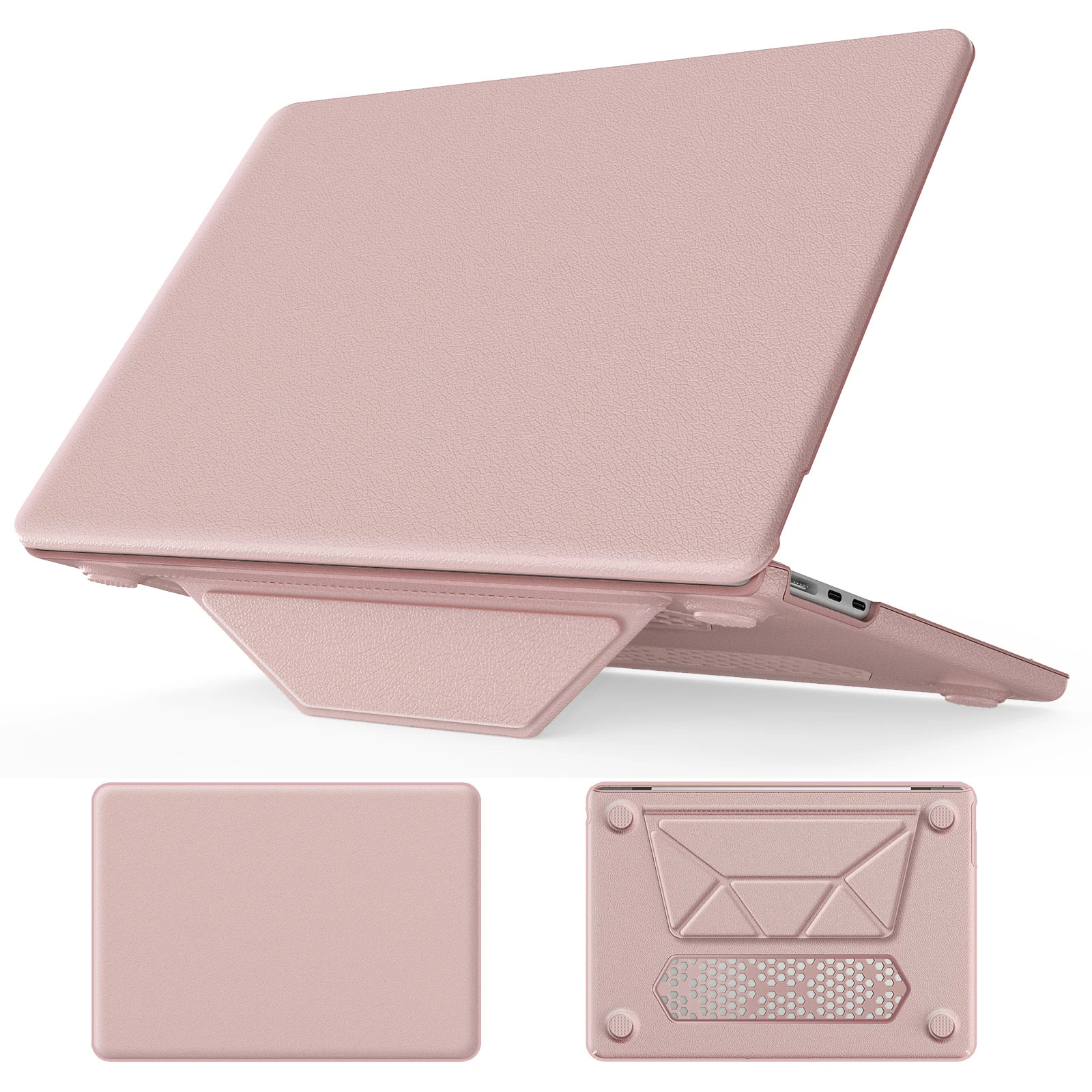 Turtle Shift vegan leer Laptopcover MacBook Air 15.3 inch 2023 / 2024 M3 / 2025 M4 / 2026 M5 - Roze