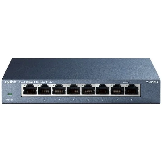 TP-Link TL-SG108 8-Port 10/100/1000Mbps Desktop Switch Switch Zwart