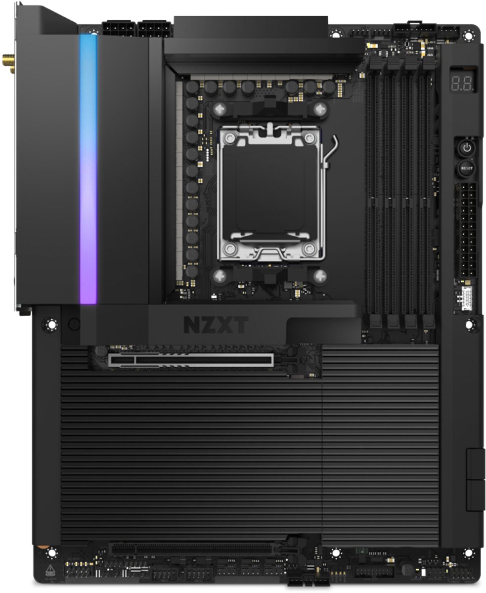 NZXT N9 X870E Zwart - Moederbord - ATX - Socket AM5 - AMD X870E - DDR5 - Ethernet 5Gbps - Wi-Fi 7 - Bluetooth 5.4