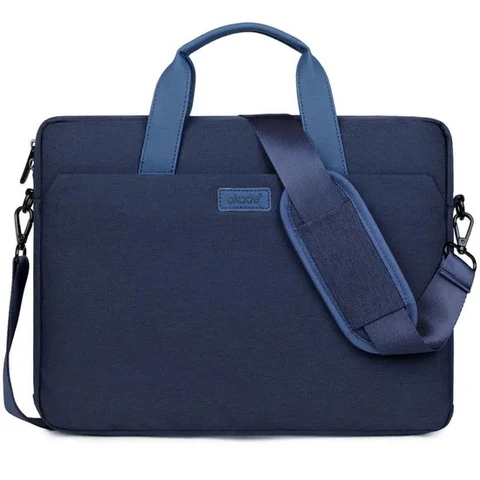 Laptoptas 15,6 inch - Schoudertas dames en heren - Laptop sleeve - Beschermhoes - Blauw