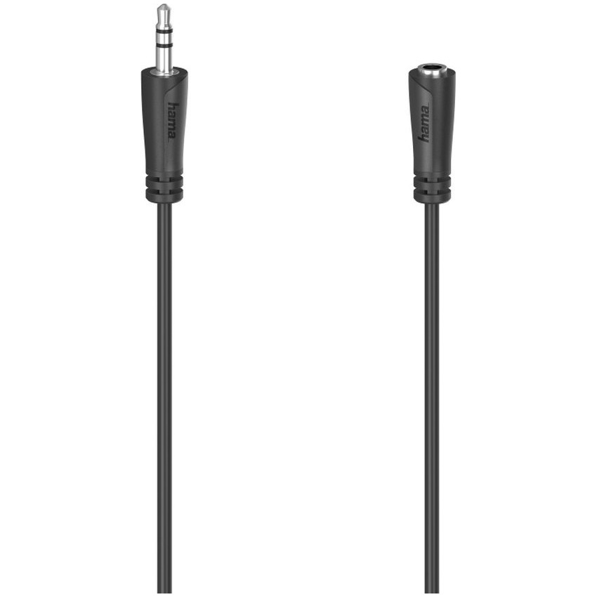 Hama Audio-verlengkabel 3,5-mm-jack - koppeling, stereo, 1,5 m Mini jack kabel Zwart